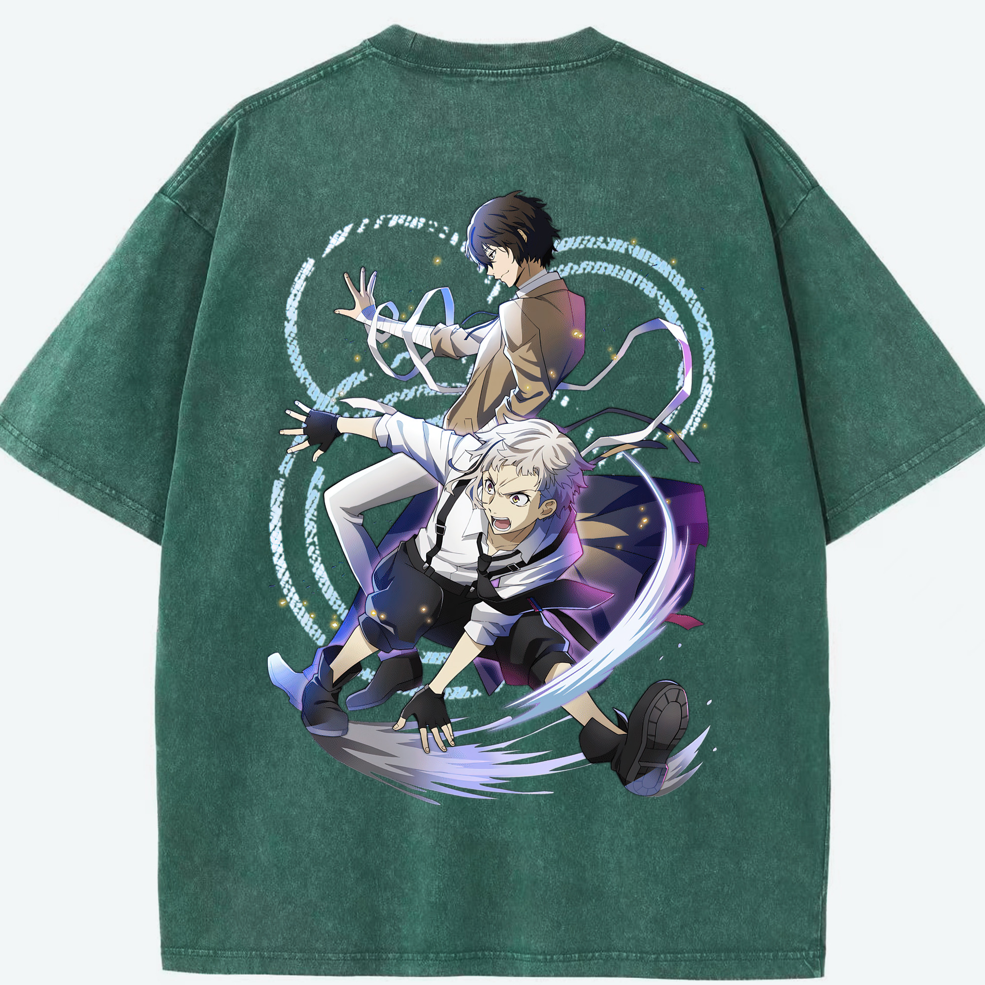 （画像用） 文豪ストレイドッグス Bungo Stray Dogs 綿100% ヴィンテージ風 半袖Tシャツ（背面プリント）